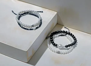 Pearl & Sterling Fluted Star Flex Bracelet