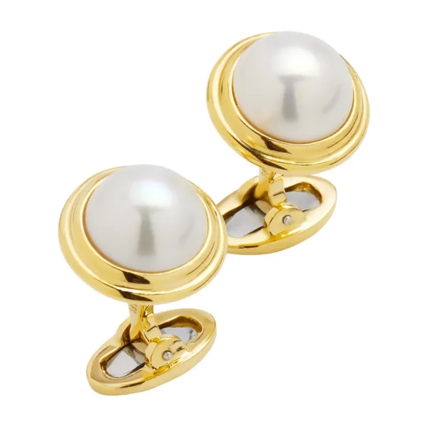 Pearl 18K Gold Cufflinks