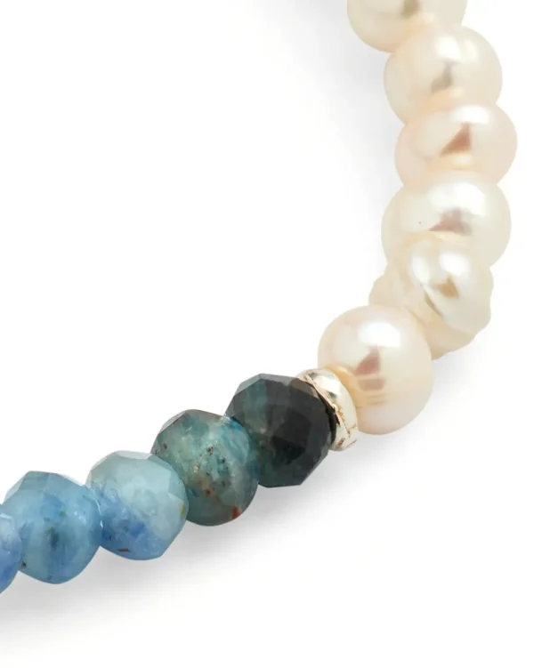Pearls & Kyanite Beaded Flex Bracelet