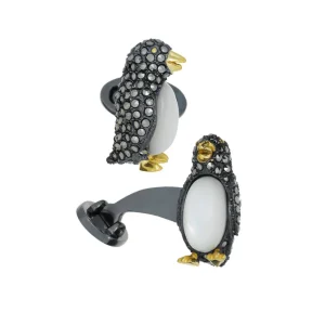 Penguin Marcasite, Mother of Pearl Sterling Cufflinks
