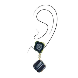 Perito Moreno 18K Gold One of a Kind Gemstone Earrings