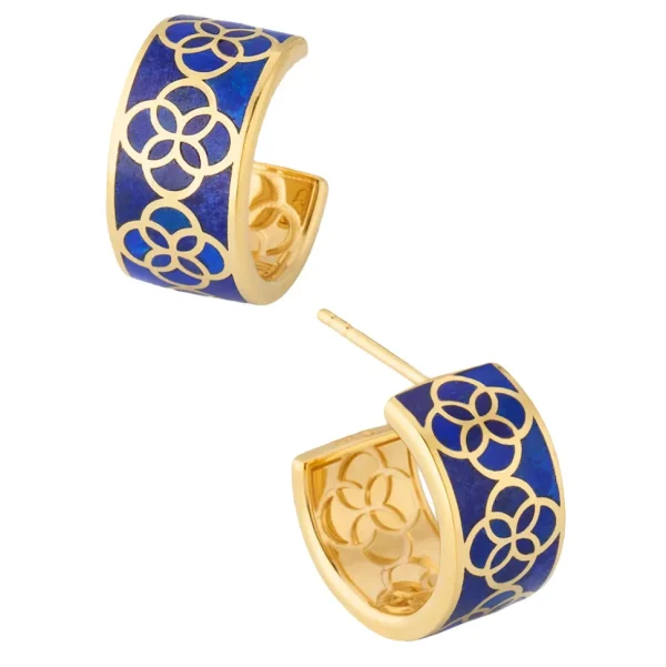 Petal Gemstone Gold Vermeil Sterling Huggie Earrings