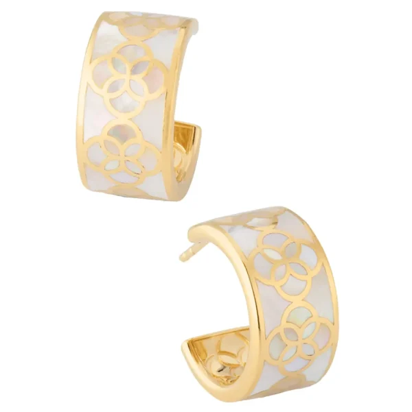 Petal Gemstone Gold Vermeil Sterling Huggie Earrings