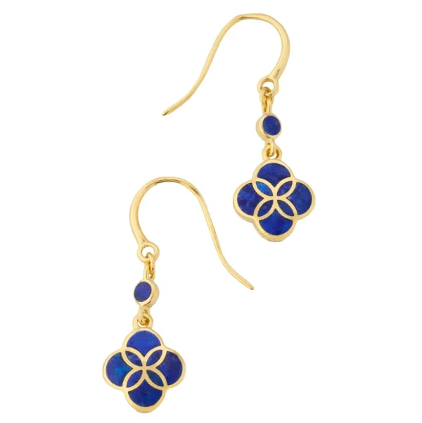 Petal Gemstone Gold Vermeil Sterling Drop Earrings