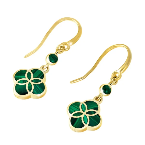 Petal Gemstone Gold Vermeil Sterling Drop Earrings