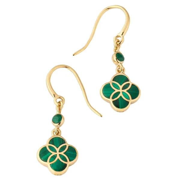 Petal Gemstone Gold Vermeil Sterling Drop Earrings
