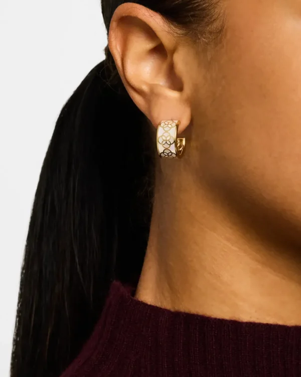Petal Gemstone Gold Vermeil Sterling Huggie Earrings