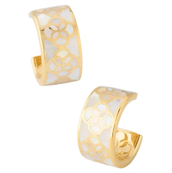 Petal Gemstone Gold Vermeil Sterling Huggie Earrings