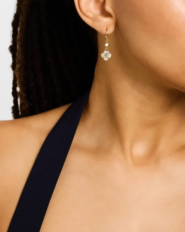 Petal Gemstone Gold Vermeil Sterling Drop Earrings