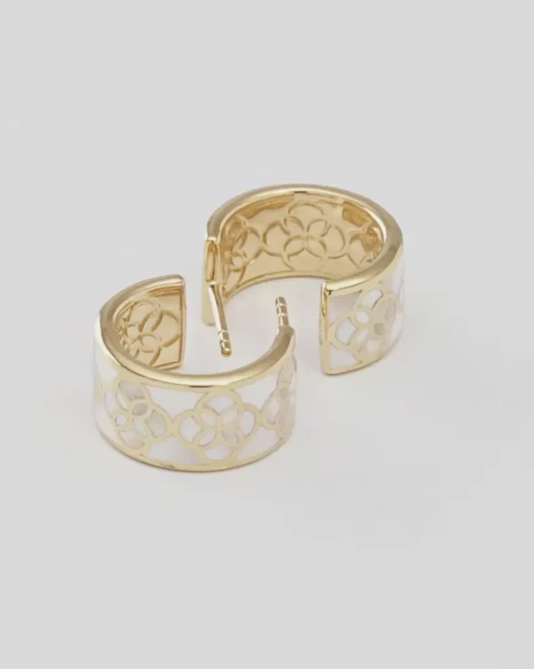 Petal Gemstone Gold Vermeil Sterling Huggie Earrings