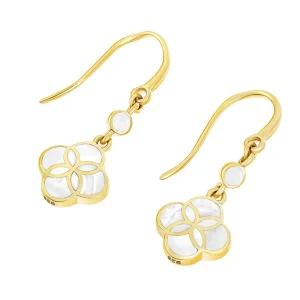 Petal Gemstone Gold Vermeil Sterling Drop Earrings
