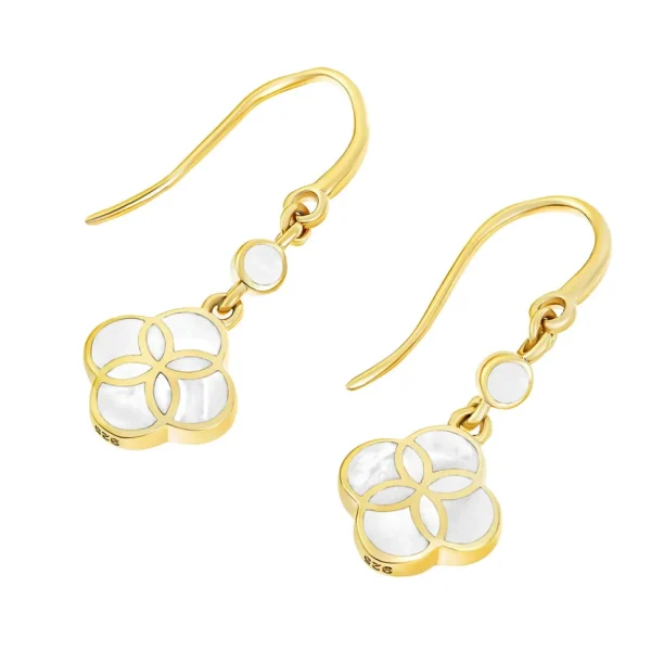 Petal Gemstone Gold Vermeil Sterling Drop Earrings