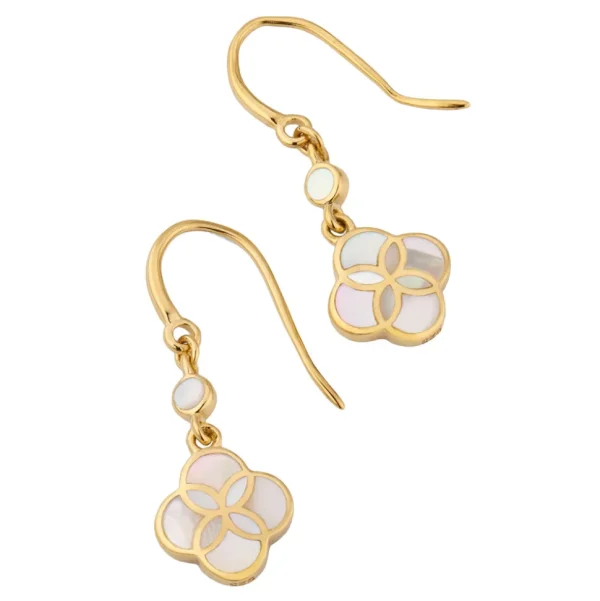 Petal Gemstone Gold Vermeil Sterling Drop Earrings