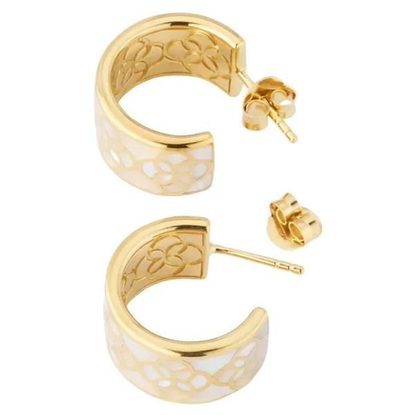 Petal Gemstone Gold Vermeil Sterling Huggie Earrings