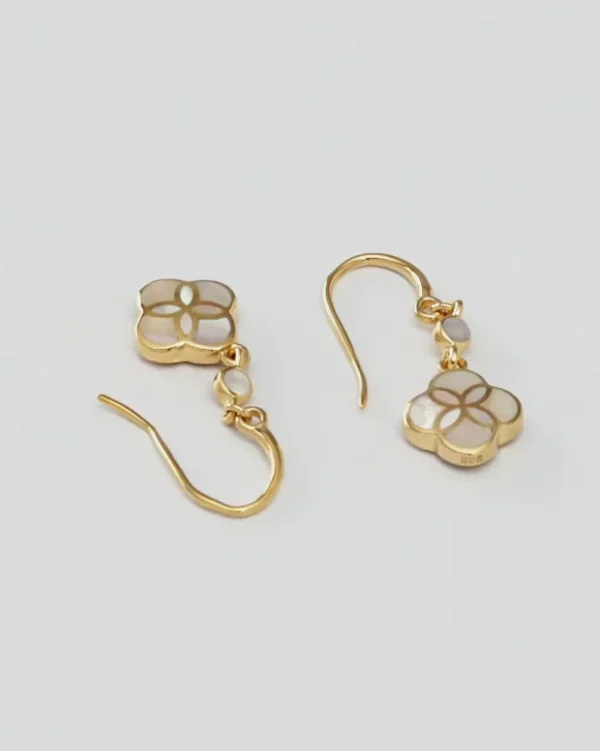 Petal Gemstone Gold Vermeil Sterling Drop Earrings