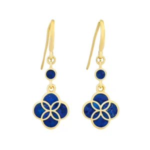 Petal Gemstone Gold Vermeil Sterling Drop Earrings