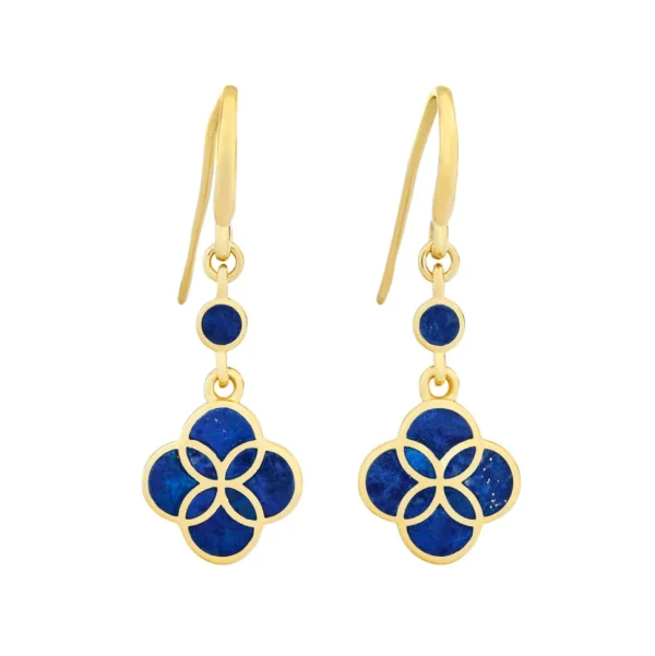 Petal Gemstone Gold Vermeil Sterling Drop Earrings
