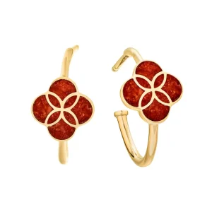 Petal Gemstone Sterling Mini Hoop Earrings