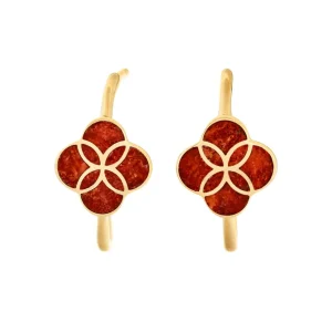 Petal Gemstone Sterling Mini Hoop Earrings