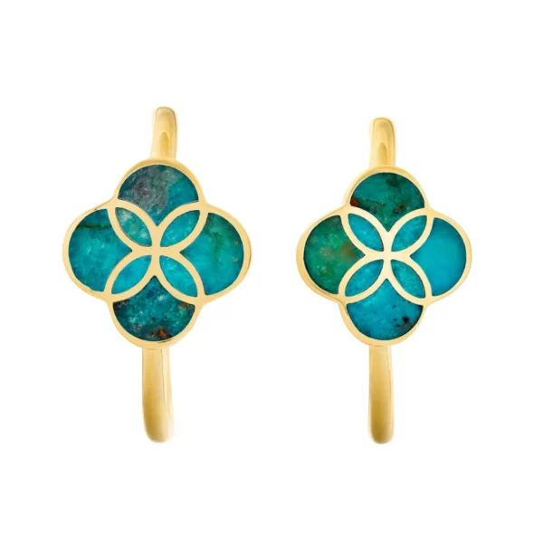 Petal Gemstone Sterling Mini Hoop Earrings