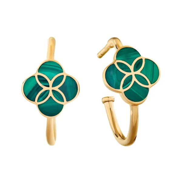 Petal Gemstone Sterling Mini Hoop Earrings