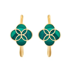 Petal Gemstone Sterling Mini Hoop Earrings
