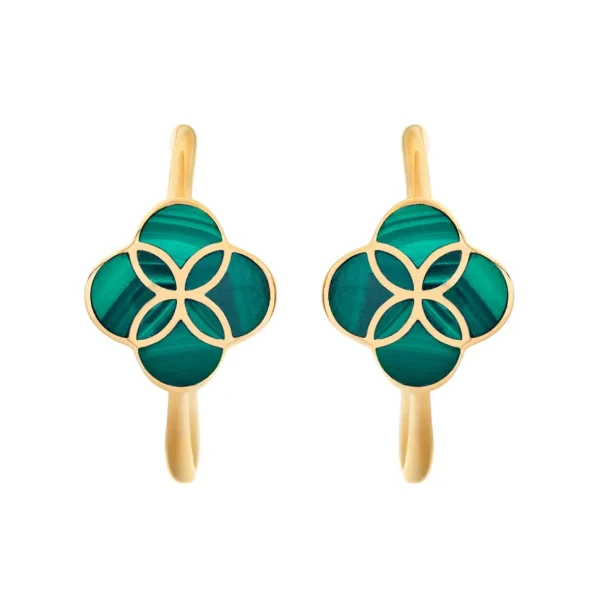 Petal Gemstone Sterling Mini Hoop Earrings