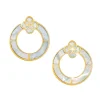 Petal Mother of Pearl Gold Vermeil Sterling Hoop Earrings