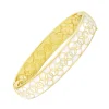 Petal Mother of Pearl Sterling Bangle Bracelet with 18K Gold Vermeil