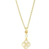 Petal Mother of Pearl Sterling Pendant Necklace with 18k Vermeil
