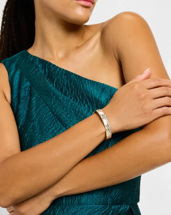 Petal Mother of Pearl Sterling Bangle Bracelet with 18K Gold Vermeil