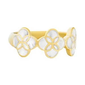Petal Ring with Mother of Pearl in Sterling Silver and 18K Gold Vermeil Finish