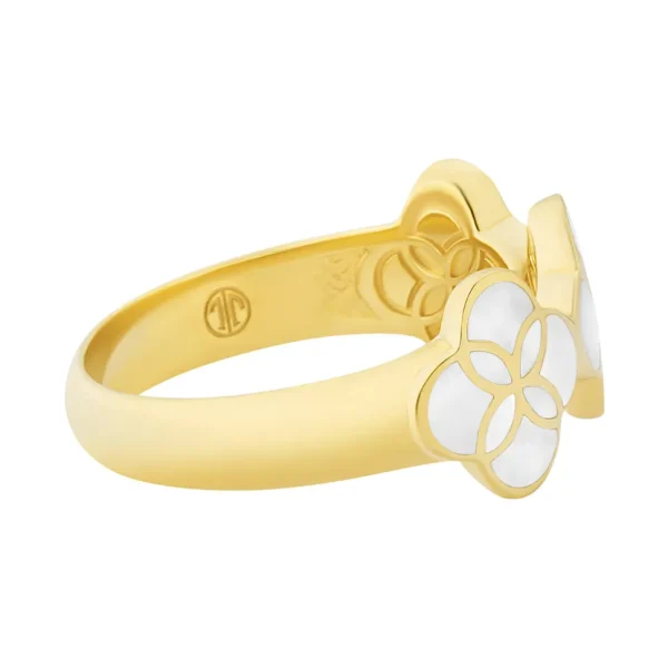 Petal Ring with Mother of Pearl in Sterling Silver and 18K Gold Vermeil Finish