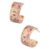 Petal Taupe Mother of Pearl Sterling Huggie Earrings