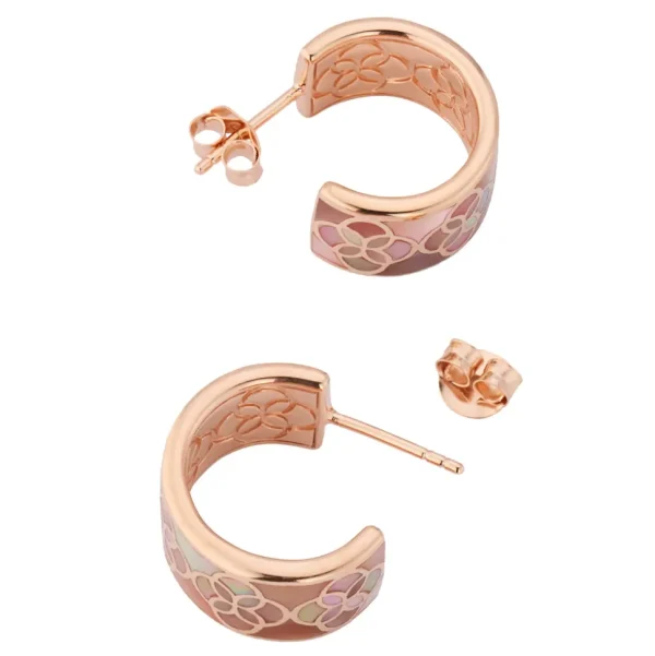 Petal Taupe Mother of Pearl Sterling Huggie Earrings