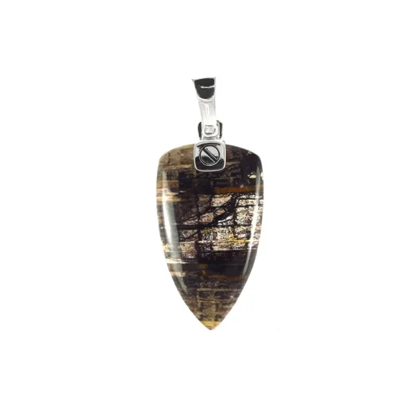 Petrified Wood Fossil Arrow Pendant
