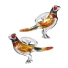 Pheasant Hand Painted Sterling Cufflinks