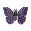 Purple Hand Painted Enamel Butterfly Sterling Silver Lapel Pin I Jan Leslie