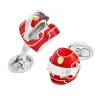 Race Car Helmet Enamel Sterling Cufflinks