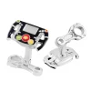Race Car Steering Wheel Enamel Sterling Cufflinks