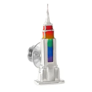 Rainbow Empire State Building Lapel Pin I Jan Leslie