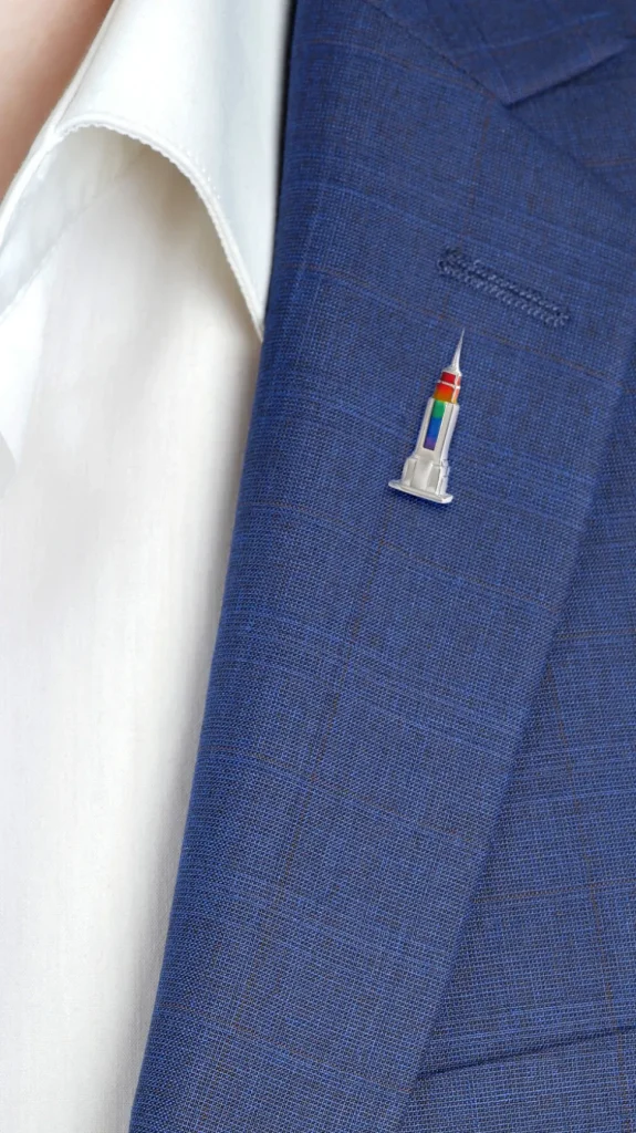 Rainbow Empire State Building Lapel Pin I Jan Leslie