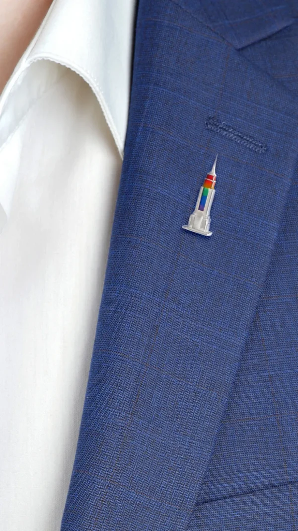 Rainbow Empire State Building Lapel Pin I Jan Leslie