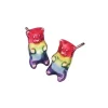 Rainbow Enamel Gummy Bear Stud Sterling Silver Earrings