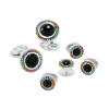 Rainbow Pave' Onyx Sterling Cufflinks & Studs