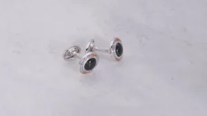 Rainbow Pave' Onyx Sterling Cufflinks