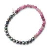 Red Ruby & Freshwater Pearls Flex Bracelet