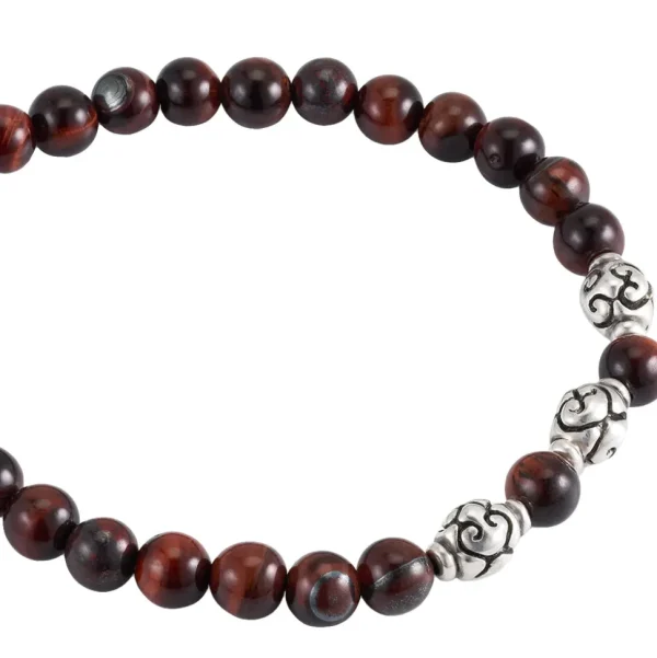 Red Tiger's Eye Beaded Flex Bracelet
