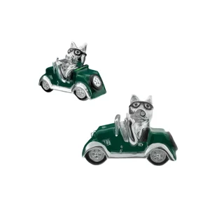 Road Hog British Racing Green Sterling Cufflinks