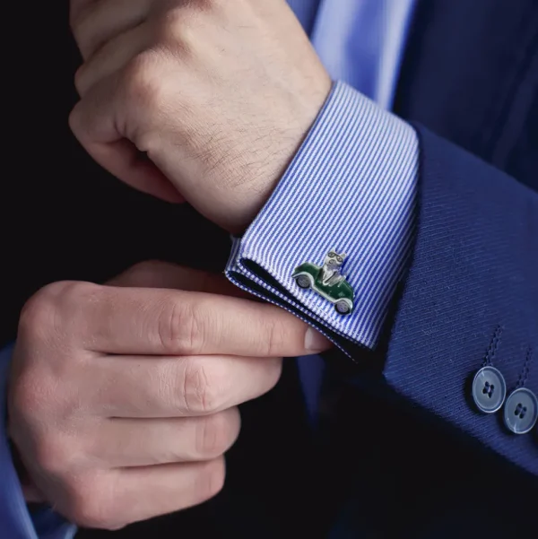 Road Hog British Racing Green Sterling Cufflinks